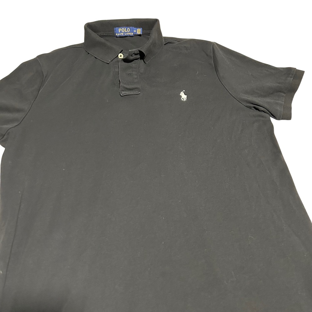 Polo Ralph Lauren Polo Shirt Mens M Black Short Sleeve Pony Logo 1148